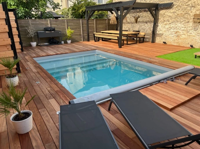 terrasse extérieur piscine bois habillage parquet neuf vaucresson