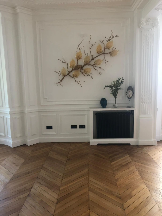 rénovation parquet massif point de hongrie ponçage huilé paris